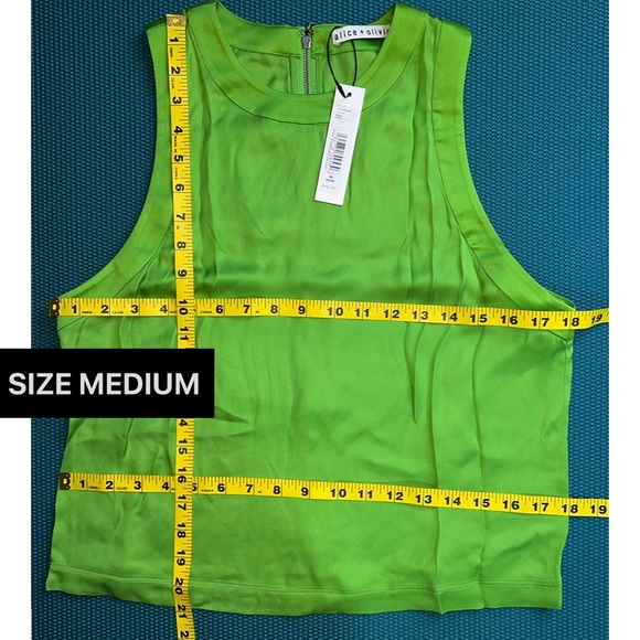 Alice + Olivia Angelina Charmeuse Combo Sleeveless Tank Top - Picture 12 of 15